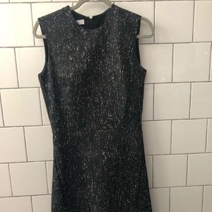 Fit n flare Adean dress with hi lo hem and zips